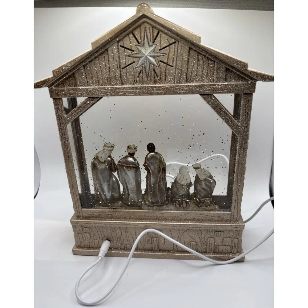 Raz Imports Nativity Musical Lighted Water Creche Christmas Figurine 10 Inch New